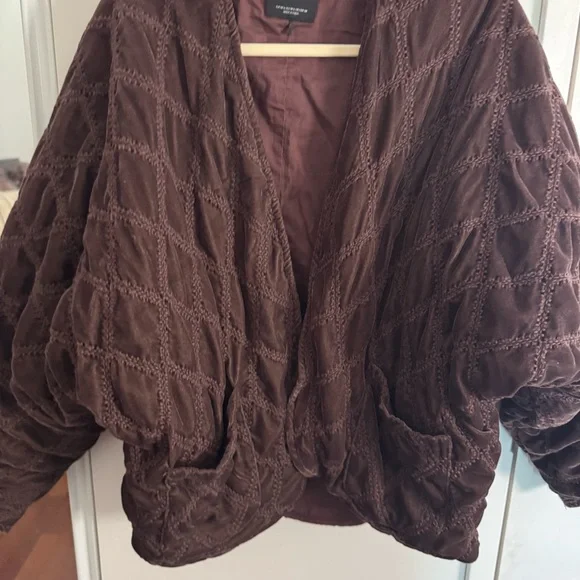 ZARA purple velvet quilted kimono jacket - Picture 4 of 6